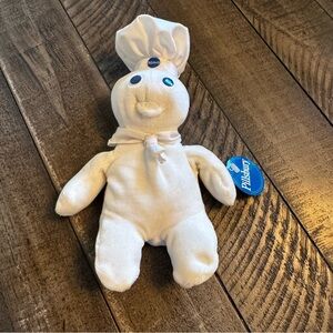 Vintage 1997 Pillsbury Doughboy Plush Beanie Doll 8 Inch Bean Bag Doll Toy